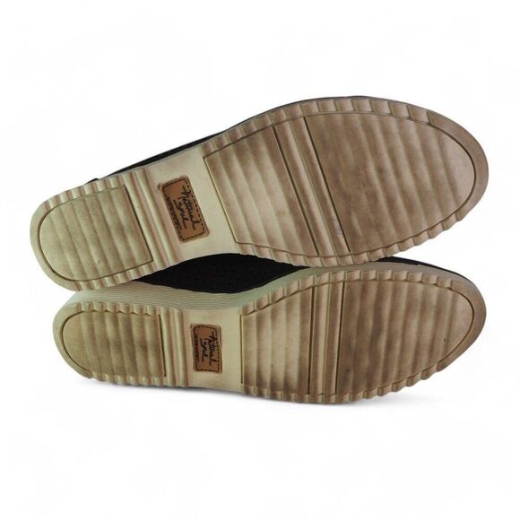 Natural Soul Vivian Faux Nubuck Perforated Lace-up Shoes Black Women's 9.5M - Picture 8 of 11